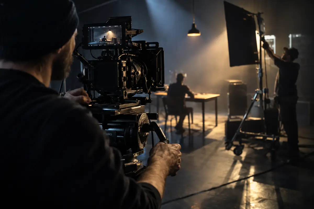Répétition lumière filmée depuis une caméra de cinéma